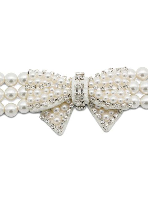 Self-Portrait bow-detail necklace - Neutrals - zdjęcie produktu nr 2