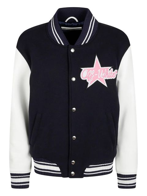 Off-White embroidered bomber jacket - Blue - zdjęcie produktu nr 1