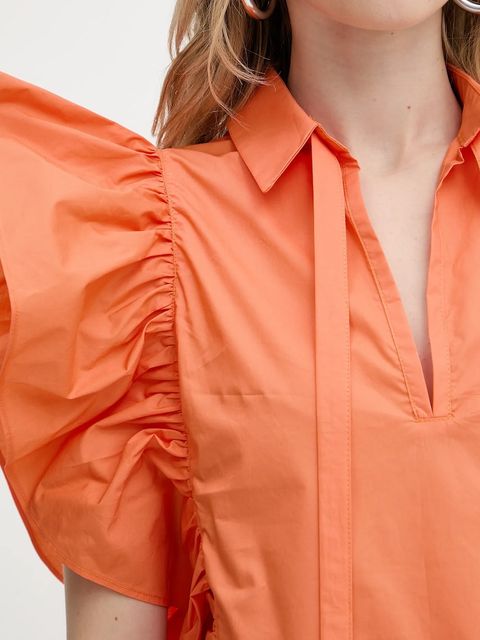 Silvian Heach bluzka bawełniana SUHAT damska kolor pomarańczowy gładka CVP25028CA