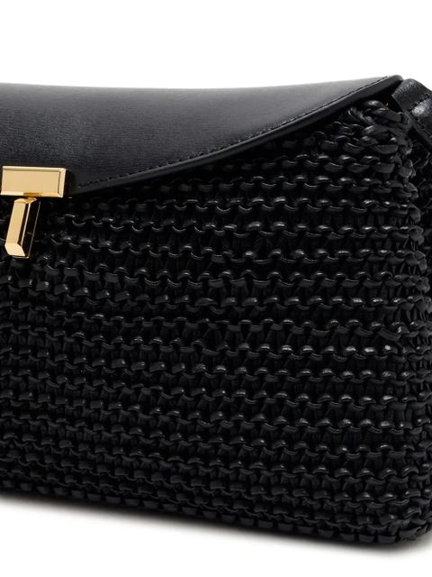 TOTEME T-lock woven leather clutch bag - Black