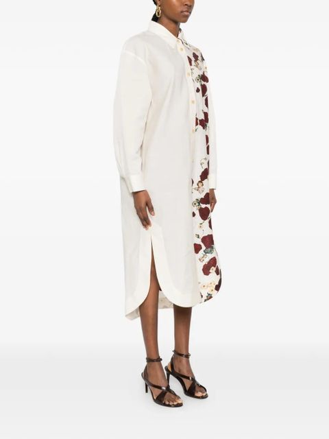 KHAITE Gloria floral-print midi dress - Neutrals