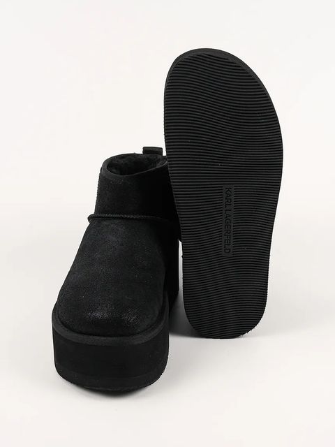 Karl Lagerfeld śniegowce zamszowe THERMO kolor czarny KL48523