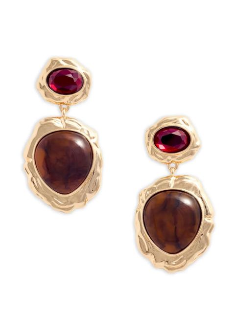 Self-Portrait tiered resin earrings - Gold