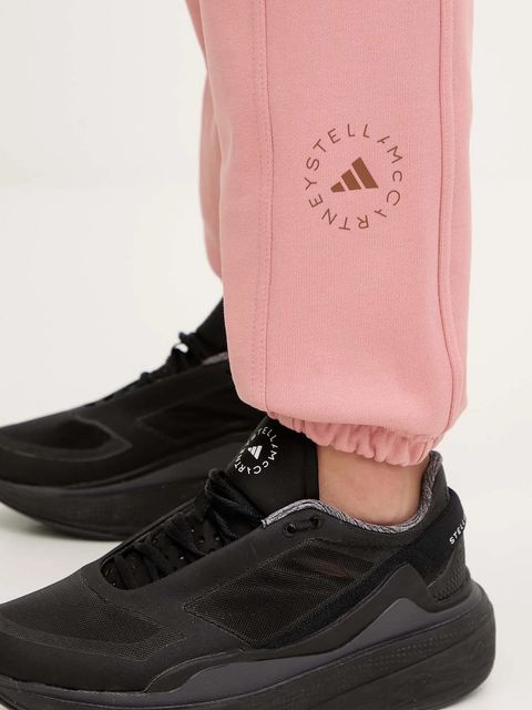 adidas by Stella McCartney spodnie dresowe bawełniane damskie kolor pomarańczowy gładkie JX2717 - zdjęcie produktu nr 2