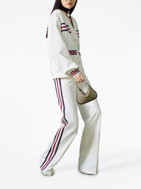Gucci Web-striped jacquard trousers - White