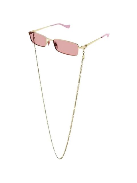 Gucci GG1600S 004 rectangle-frame chain-detail sunglasses - Gold - zdjęcie produktu nr 2