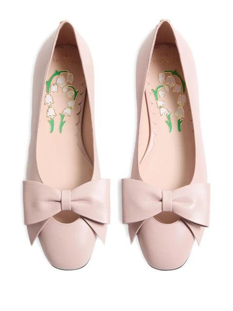 Valentino Garavani Bowow leather ballet flats - Pink - zdjęcie produktu nr 2