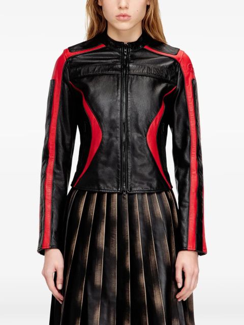 Diesel L-Ovable leather jacket - Black