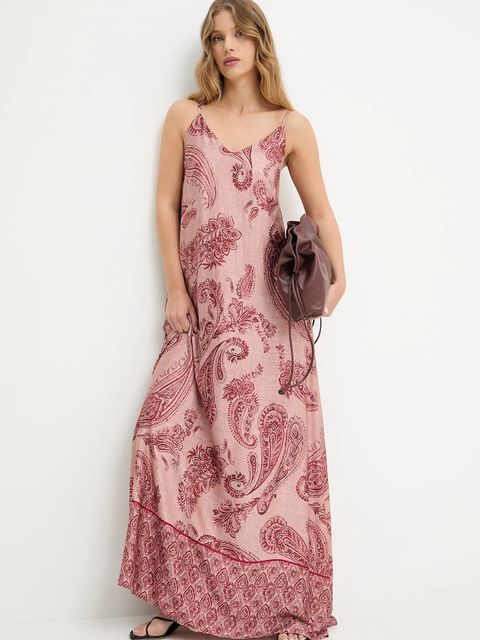 Answear.LAB sukienka kolor różowy maxi prosta - zdjęcie produktu nr 1