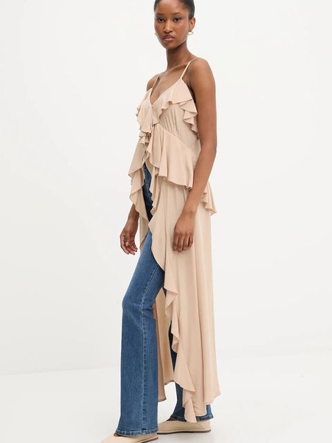 Answear.LAB top damska kolor beżowy gładka