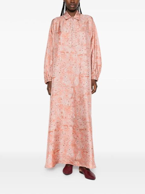 Max Mara embelished-collar printed dress - Pink - zdjęcie produktu nr 2