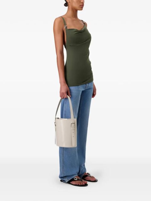 Coperni draped strap logo blouse - Green