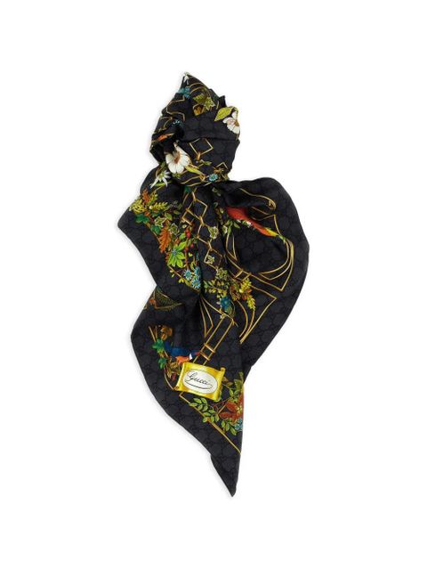 Gucci printed silk scarf - Black