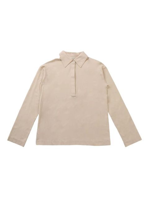 The Row half-front buttoned polo top - Neutrals
