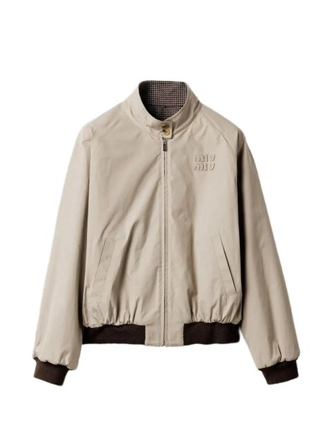 Miu Miu houndstooth-lining reversible bomber jacket - Neutrals - zdjęcie produktu nr 1