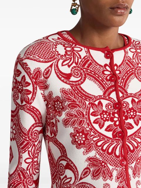 ETRO two-tone cropped cardigan - Red