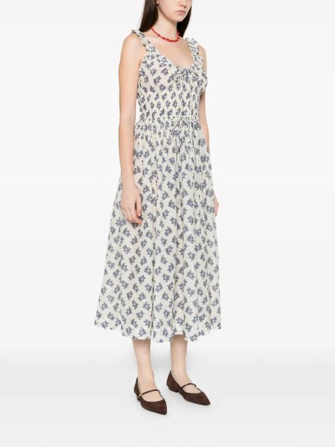 DÔEN flower print scoop neck dress - White - zdjęcie produktu nr 2