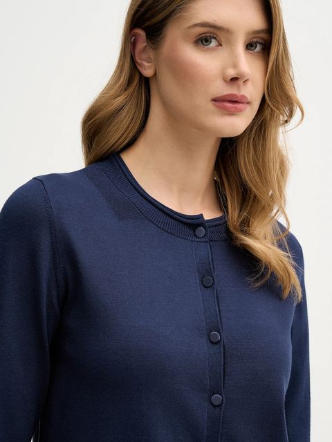 Sisley kardigan damski kolor granatowy lekki 17Q3M5203