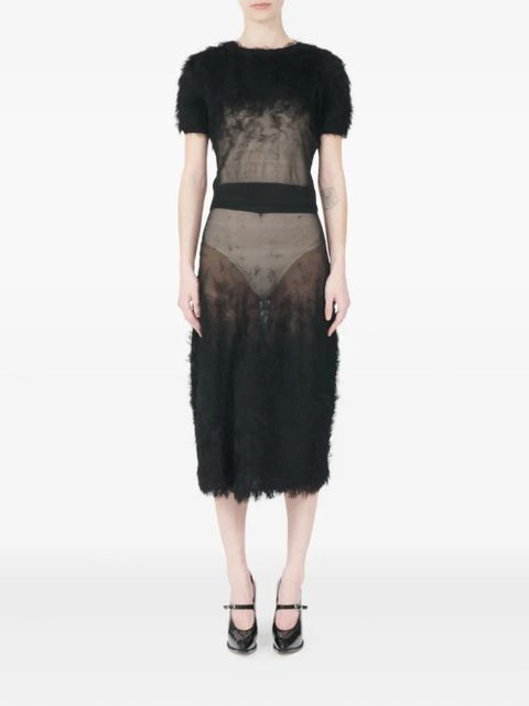 Maison Margiela short-sleeved fuzzy blouse - Black - zdjęcie produktu nr 2