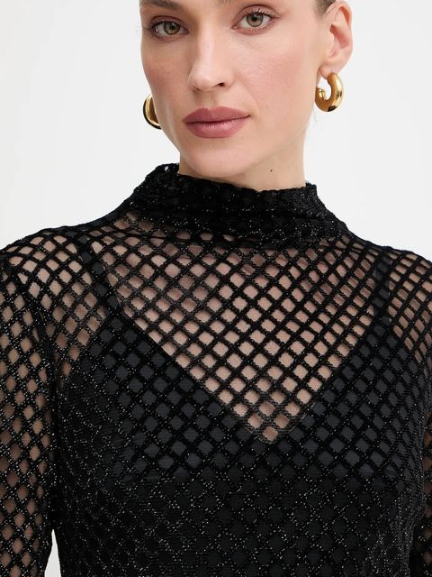 Patrizia Pepe bluzka damska kolor czarny wzorzysta 8M1744 A638