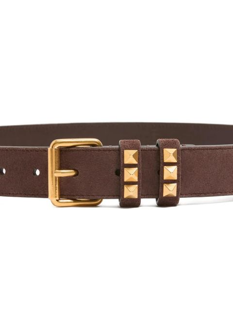 Valentino Garavani Rockstud-embellished suede belt - Brown - zdjęcie produktu nr 2