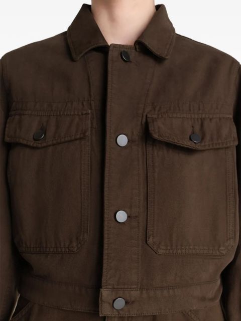 LEMAIRE twill cropped blouson - Brown