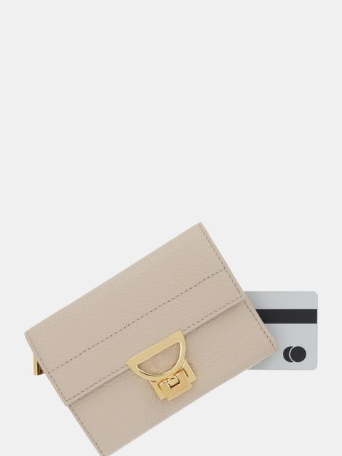 Coccinelle portfel skórzany damski kolor beżowy E2.MD5.11.D6.01