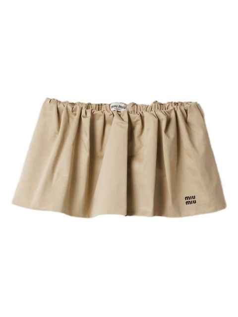 Miu Miu elasticated-waist miniskirt - Neutrals - zdjęcie produktu nr 1