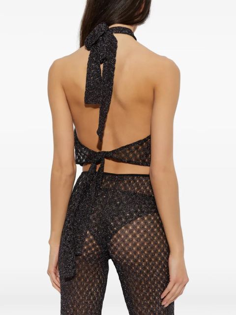 Missoni spiderweb-lace halterneck top - Black