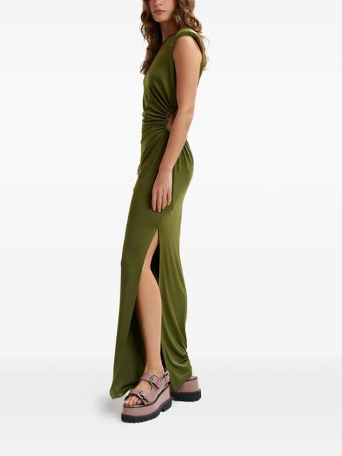 Essentiel Antwerp ruched-detail sleeveless maxi dress - Green