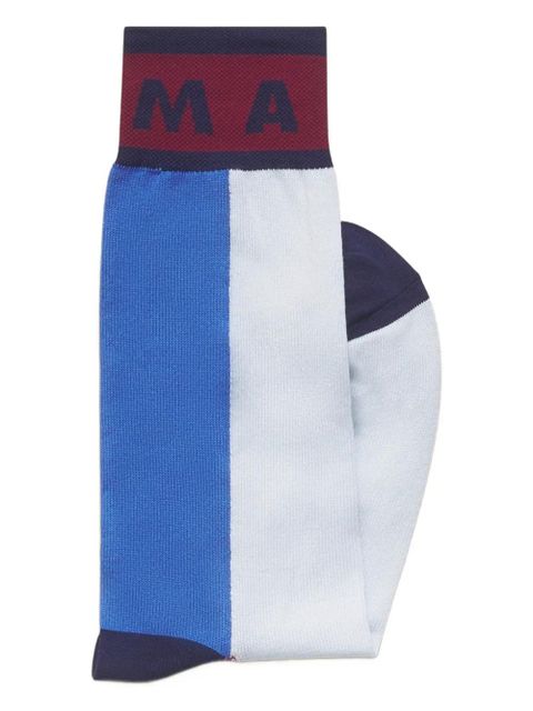 Marni embroidered-logo socks - Blue - zdjęcie produktu nr 2