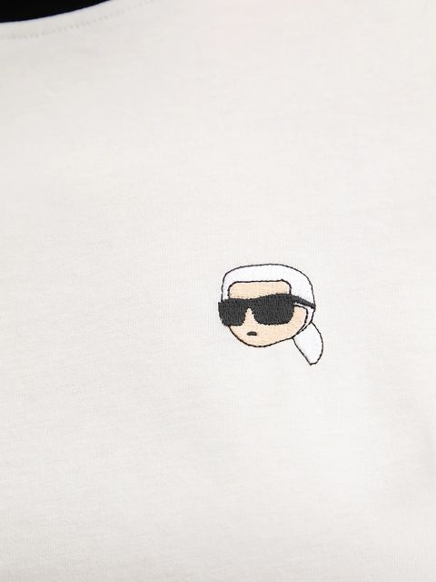 Karl Lagerfeld t-shirt bawełniany IKON damski kolor beżowy A3W17078