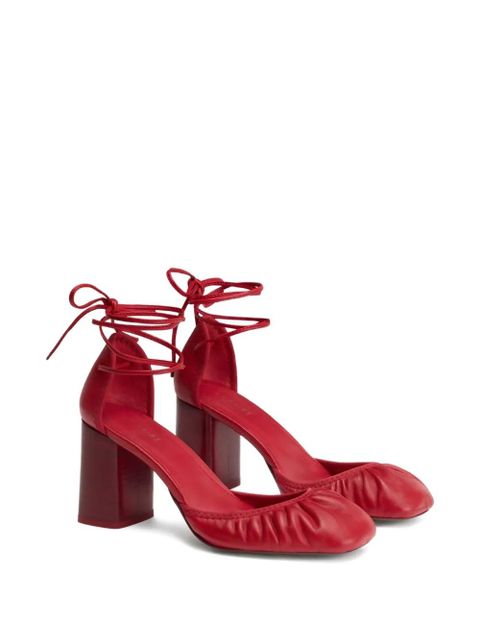 LEMAIRE 85mm Micro Ballerina 85 gathered-toe lace-up flats