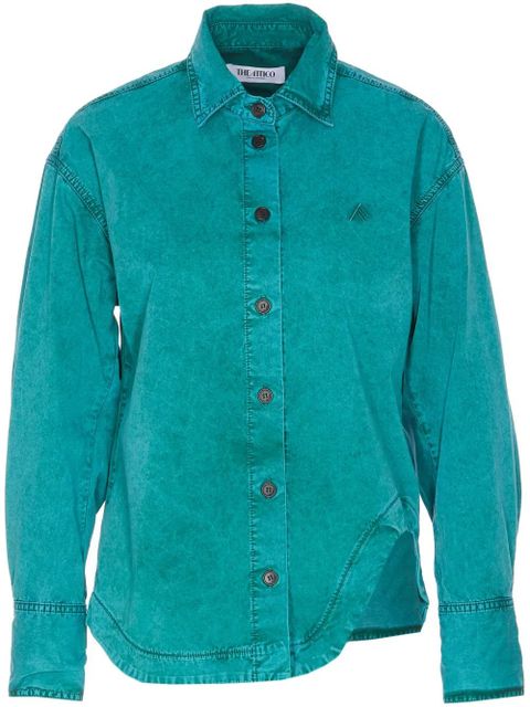 The Attico logo-embroidered jacket - Green - zdjęcie produktu nr 1