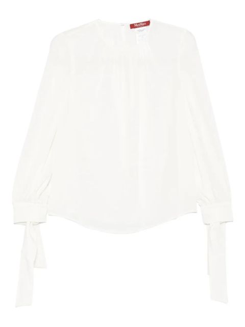 Max Mara tied-cuff blouse - Neutrals - zdjęcie produktu nr 1