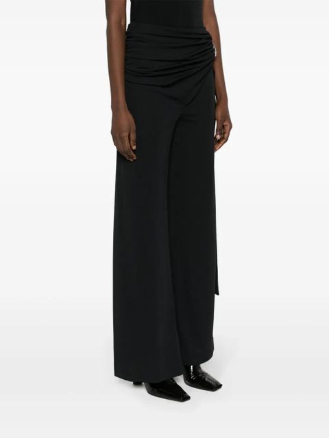 Rabanne wraparound-design palazzo pants - Black