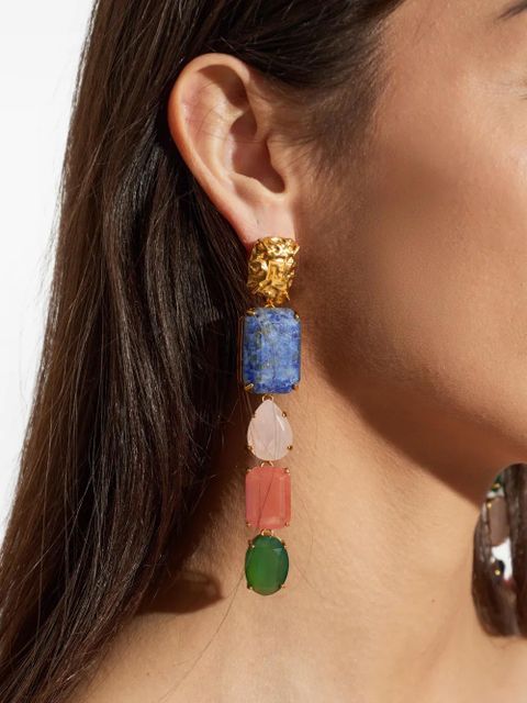 Balmain gemstone-embellished drop earrings - Gold - zdjęcie produktu nr 2