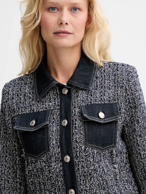 Morgan marynarka kolor granatowy jednorzędowa wzorzysta VOSCAR