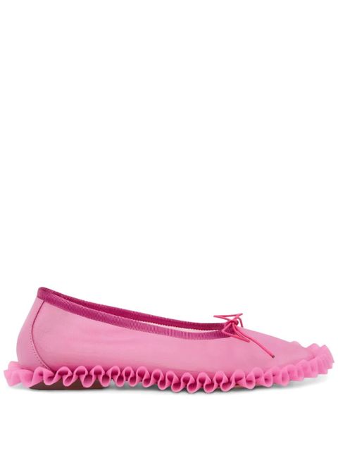Simone Rocha frilled mesh ballet flats - Pink - zdjęcie produktu nr 1