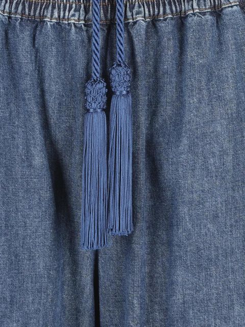 Valentino Garavani tassel-detail wide-leg jeans - Blue