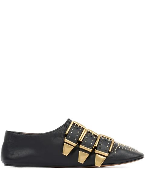 Chloé Susanna buckle-details studded flat pumps - Black - zdjęcie produktu nr 1