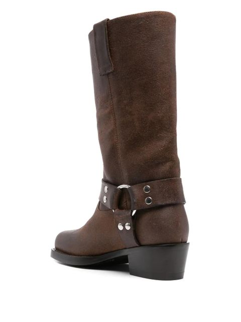 Paris Texas 45mm buckle-strap leather boots - Brown - zdjęcie produktu nr 2