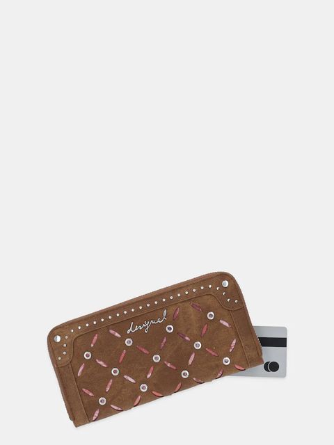 Desigual portfel YANKEE FIONACAMEL damski kolor brązowy 25WAYP34