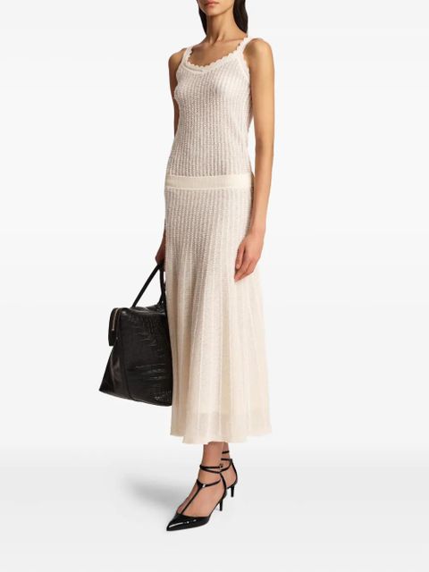 KHAITE Dawn midi skirt - Neutrals