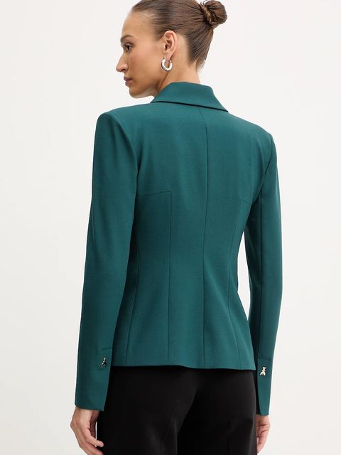 Patrizia Pepe marynarka z dodatkiem wełny kolor zielony jednorzędowa gładka 2S1537 A475