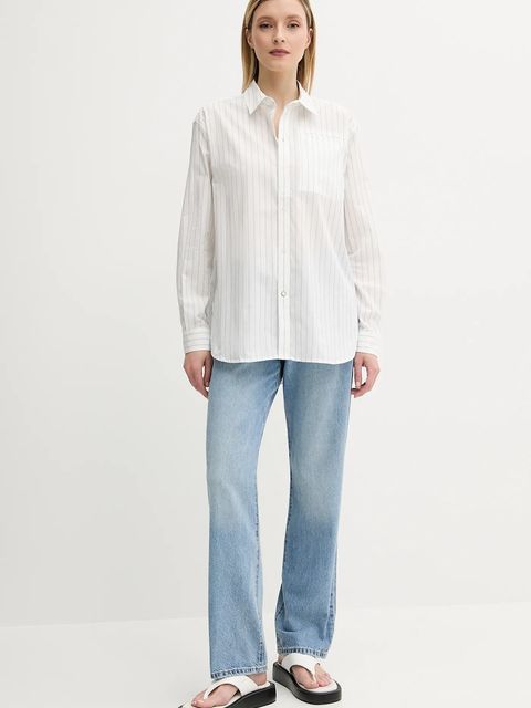 G-Star koszula bawełniana damska kolor biały regular z kołnierzykiem klasycznym D26133-D926 - zdjęcie produktu nr 2