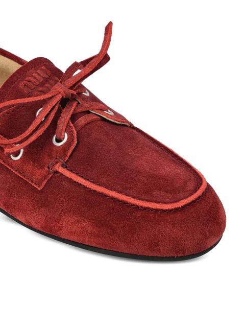 Miu Miu tie-detail loafers - Red