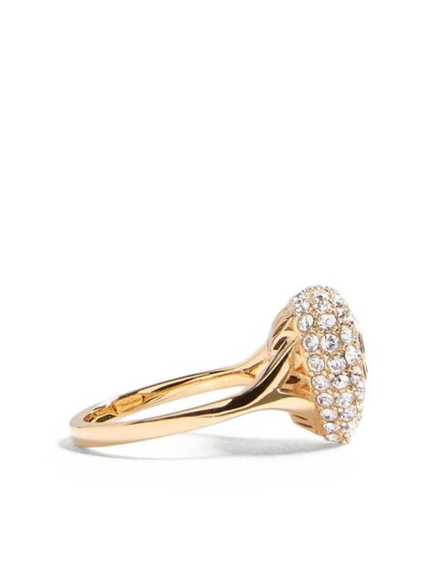 Valentino Garavani Coeur Royal crystal-embellished heart ring - Gold