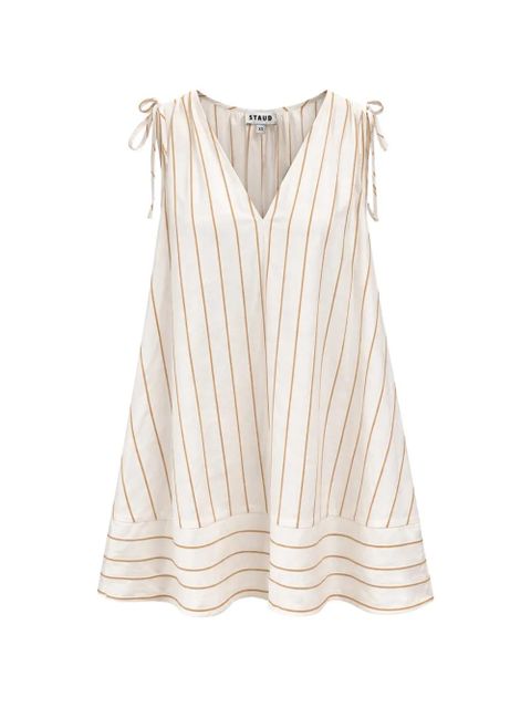 STAUD Elena striped mini dress - Neutrals - zdjęcie produktu nr 2