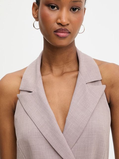 Answear.LAB sukienka kolor brązowy mini prosta